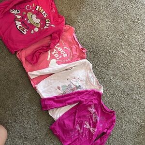 Girls' Pink and White Pajama Set